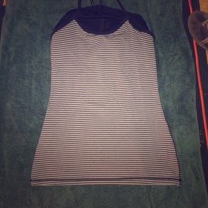 Lululemon Black and gray striped racer back tank